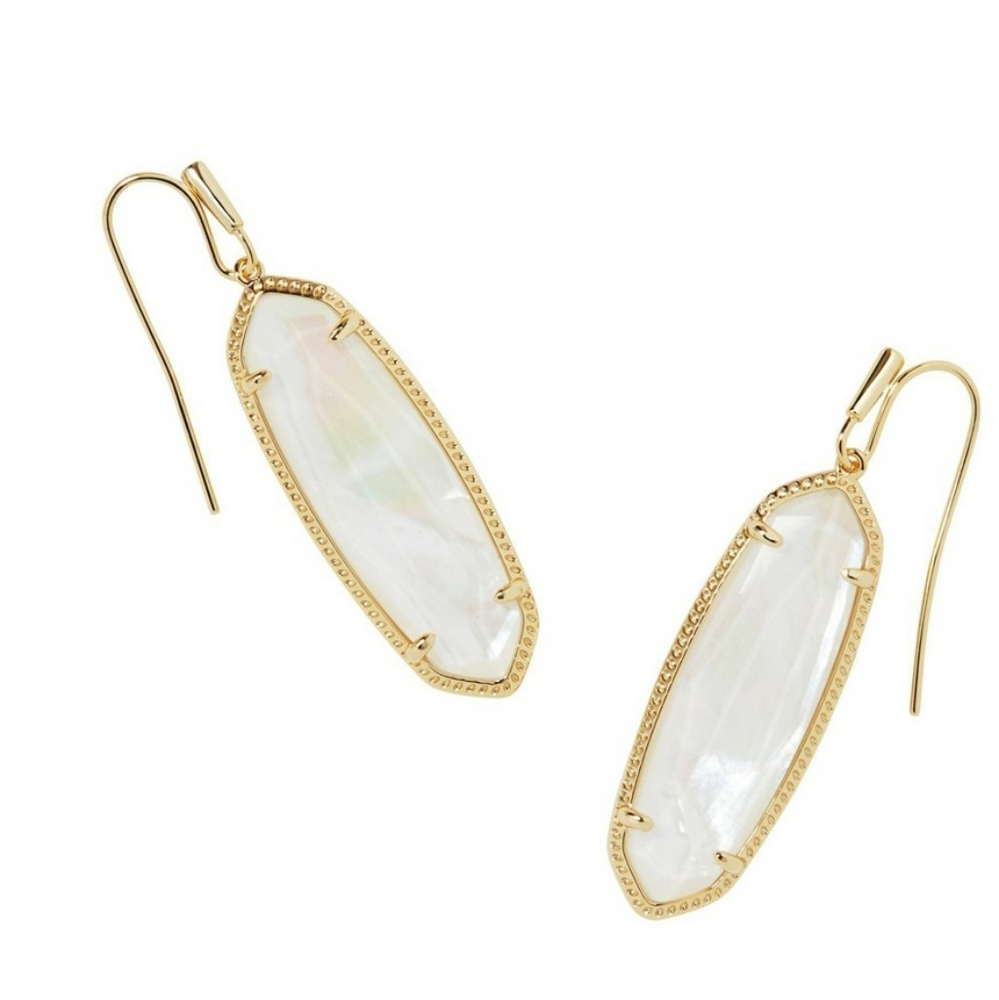 New!Kendra Scott Eleanor Elegant 14K Gold & Mother Of Pearl Drop Earrings Y2K